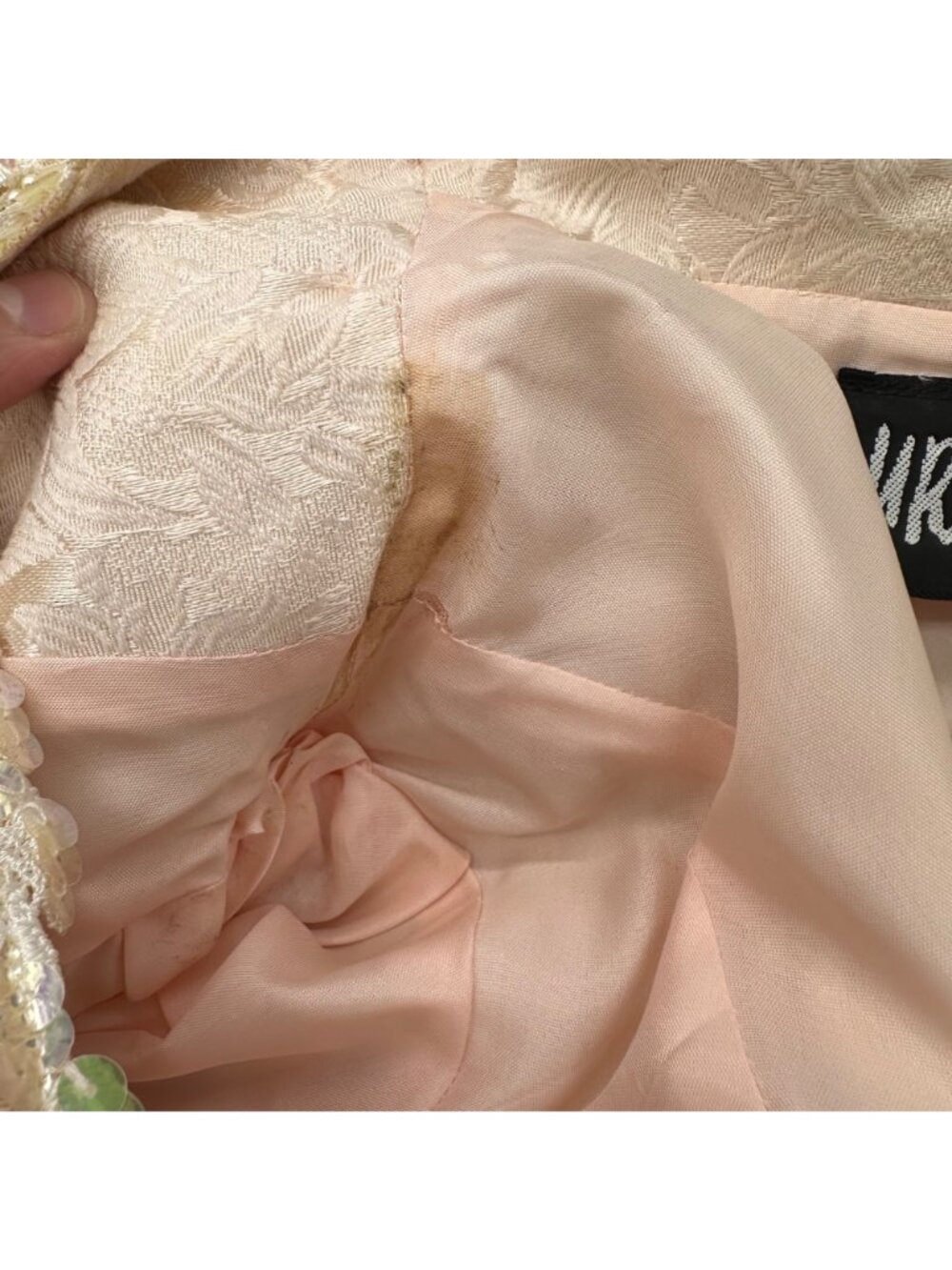 Vintage Pink Jacket Skirt Set 1980s Sequins Glam Size 14 Ursula Of Switzerland - Picture 8 of 14